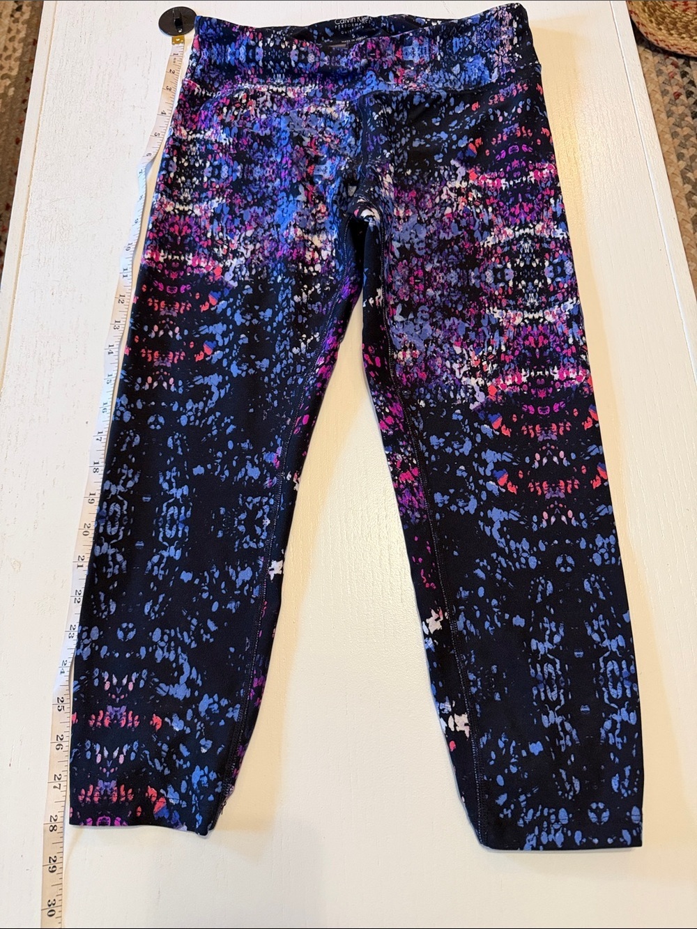 Calvin Klein Women's Performance Quick Dry Small Multi colored print Leggings - Picture 2 of 7